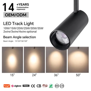 Anti-Glare 10W-35W COB Aluminum LED Track Spotlight Modern Office Shop Lighting CE RoHS GS Certified Factory Custom Lamps