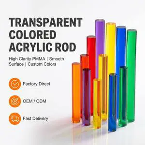 Diamond Clear Acrylic Rod UV Resistant PMMA Bar Exhibition Display Stand Lighting Decor Custom Colors Available High Luminous