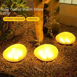 Outdoor Solar Garden Lamp Colorful Waterproof and Rainproof Simulation Stone Lamp Garden Warm Light Decorative Lamp