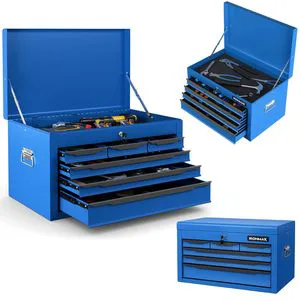 Portable Blue Tool Case Lockable Multipurpose Toolbox Tool Box With Six Drawers