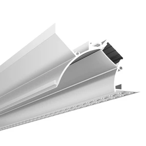 Durable Upward Architectural Wall Wash LED Strip Lighting Profile Recessed Plaster-In Aluminum Alloy Dimmable 5-Year Warranty