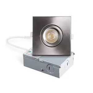 Indoor Sliver LED Chip COB Square Gimbal Light Downlight 100v-130v 100v-277v 100-347v 0-10v Triac Dimmable 4inch 9w ETL ES FCC