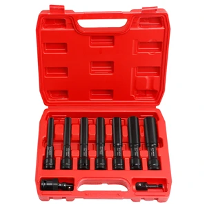 1/2in 9pcs Industrial Grade Auto Repair and Maintenance Special Deepening and Lengthening Thin-wall air Cannon Sleeve Set
