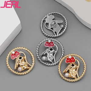 Charming Rabbit-Shape Zinc Alloy Metal Shank Buttons With Plating Rhinestones Eco-Friendly Feature For Garment Decoration