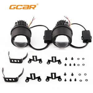GCAR Super Bright M630 Bi Led Fog Lamp 3 Inches Double Light Cup 65W 6000K With 3000K Laser Light for Car Lighting