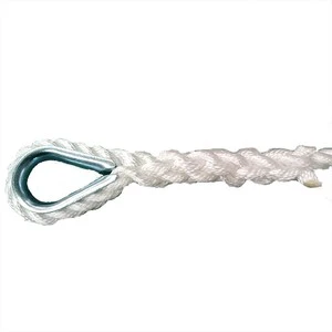 High Quality Nylon Multifilament Twist Marine Mooring Rope with Thimble for Yacht