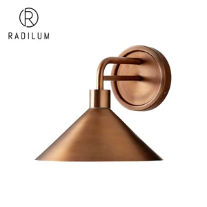 Brass Wall Sconce Nordic Retro Hotel Bedside Solid Brass LED E12 Factory Wholesale Crossborder Andre Gunmetal Wall Sconce