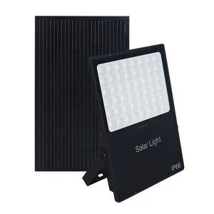 High Quality Municipal Engineering Outdoor Waterproof Reflector Intelligent Solar Flood Light Remote Control Dusk To Dawn 50W
