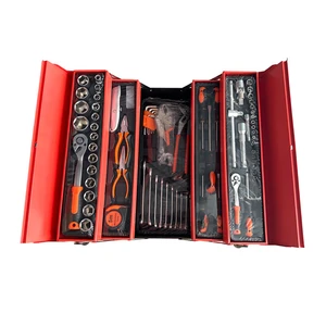 85pcs Machine Repair Sleeve Set for Tool Organization and Repair Work Three-Layer Foldable Iron Tool Box Combination Sets
