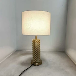 Ceramic Decorative Table Lamp, Bedroom Bedside Home , Fabric Modern and Simple Lighting Fixture