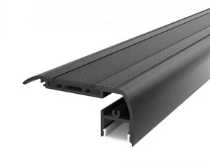 Grooved Stair Nosing Edge LED Aluminum Extrusion Walking Area Lighting LED Aluminum Profile
