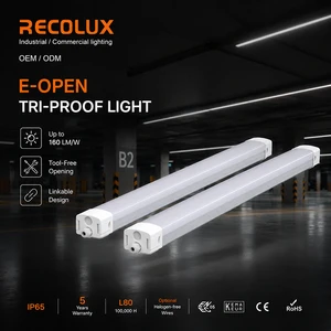 Up to 160LM/W Emergency Function Linkable Design IP65 LED Tri-Proof Light with 5-Year Warranty 22W-75W Options 120 Beam Angle