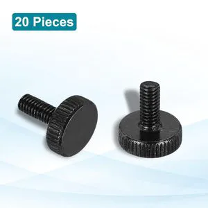 Knurled Thumb Screws Black Steel Flat Head Thumb Screws Metric Knurled Bolts Grip Knobs Hand Tighten Thread Fasteners