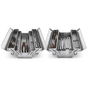 Hot-selling Multi-functional Metal Car Tool Storage Box Auto Repair Folding Waterproof Portable Toolbox