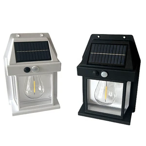 Outdoor Led Bulb Tungsten Wire Solar Induction Wall Lamp With House Shape for Decoration Outdoor Solar Wall Lamp
