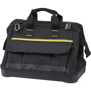 Tool Bag with Waterproof PP Hard Bottom Wide Opening Tool Kit for Various Tools Electrician Carpenter Mechanic