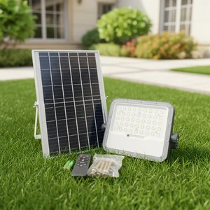 New Solar Powered LED Flood Light 100W/200W/300W Waterproof Outdoor Lighting for Garden and Landscape Certified IP66 Energy Save
