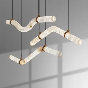 Luxury Spanish Natural Marble Horizontal LED Pendant Light