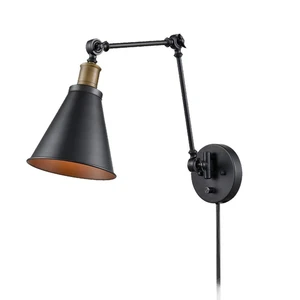 Cross-Border American Retro Country Industrial Style Ironwork Living Room, Staircase, Study, Bedroom, Bedside, Wall Lamp