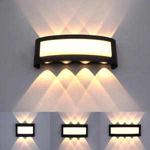 Outdoor LED Wall Lamp Wall Mounted AC85-265V 10W/8W/6W ABS Courtyard Wall Light Indoor Home bar Office Bedroom Decorative