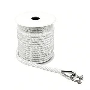 Premium Solid Braid Rope Anchor Line Braided Anchor Rope Mooring Line with Thimble for Marine
