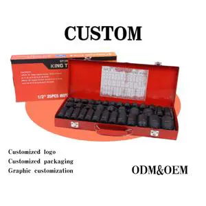 1 1/2 Inch 35-Piece Pneumatic Sleeve Kit with Square Impact Socket Long & Short Sleeves Small Air Gun Model B1-53