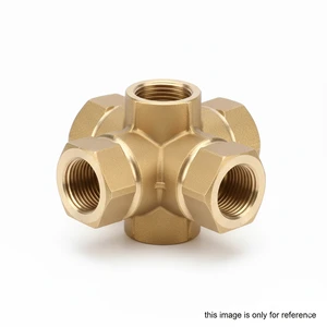 Heavy Duty Brass 5 Way Female Thread Pipe Fitting Manifold Coupler Plumbing Component