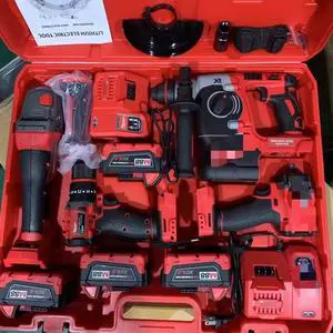 MWQ Professional 4pcs Brushless Combo Kit 21V Cordless Tool Set Angle Grinder Hammer Drill Wrench Compatible with M18 Battery