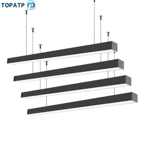 60cm Linear Pendant Light White Black Micro-prism LED Batten Light 18W 24W 37W 50W Ceiling Mount Recessed IP20