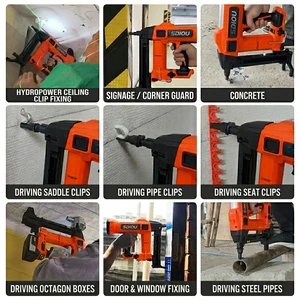 No Gas Electric Nail Gun Battery Powered Cordless Concrete Fastening Tool Heavy Duty