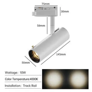 Modern 7W 10W LED Cob Ceiling Track Spotlight Commercial Lighting White Black Aluminum Linear Rail for Museum Hotel Trade Show