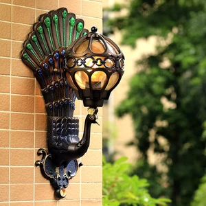 European Style Retro Peacock Wall Lamp for Indoor/Outdoor Lighting Balcony Villa Door Light Suitable Led Hotel Art Wall Lamp