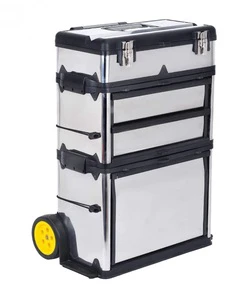 Heavy-duty Tool Box With Pull-out Handle Removable Shelf Storage Box Chest & Cabinet Garage Tool Box Organizer