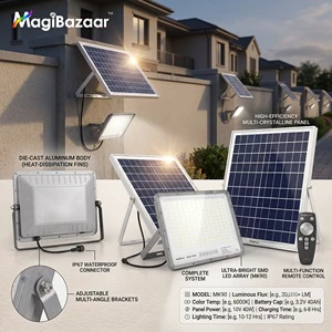 Commercial Area Lighting IP65 LED Wide Angle Illumination Parking Lot Farm Ranch Billboard Exterior Solar Powered Flood Light