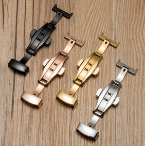 Factory Sell Watch AccessoriesThickened Butterfly Clasp Different Colors Stainless Steel Butterfly Watch Buckle