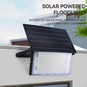 New Solar Integrated Floodlight 30W 100W 150W 200W IP65 Waterproof Super Bright Photoelectric Induction Outdoor Lighting