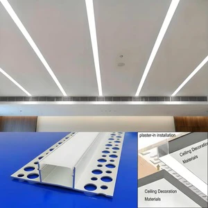 Aluminum Alloy Profile LED Light Ceiling Wall Linear Lamp Enclosed Embedded Extrusion Channel Dimmable 3000K Warm Light Truck