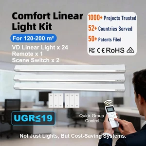Amelech ZigBee 3.0 Scheduled Dimming LED Linear Office Light with PIR & Daylight Sensors 0-100% Smart Dimming
