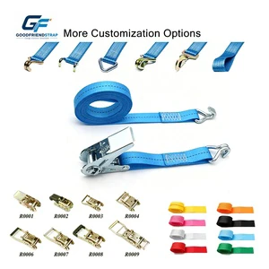1 Inch Double Hook White Zinc Plated Polyester Lashing Belt Heavy Duty Truck Cargo Ratchet Buckle Tie Down Strap