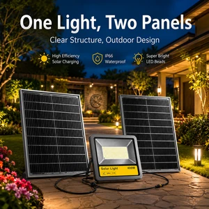 High Brightness Solar Powered Flood Light with Aluminum Housing Motion Sensor and Long Working Time for Garden Security Lighting
