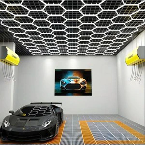 Ceiling Garage Lighting Honeycomb Lamp Hexagonal Led Light with 110 220 Volt for Car Wash Station Garage Ceiling Workshop