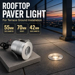 3W 50mm Stainless Steel Narrow 5 Degree LED in Ground Light IP68 Recessed Spot Lamp for Villa Tree Facade Landscape Lighting