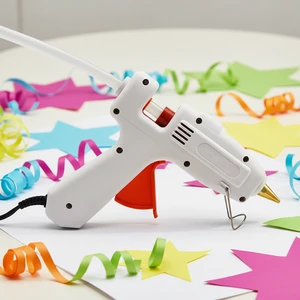 Jiajian 25W White Handmade Small Hot Melt Glue Gun Electric Power Single Temperature DIY Non-toxic 7/16 X 10 Glue Sticks 1 Year