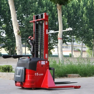 Self Lift Rough Terrain Electric Stacker With Adjustable Or Fixed Wide Leg 1.5T 2T Capacity High Efficient Forklift Solutions