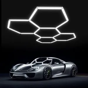 Aoying 5-Grid Ceiling Led Lights Free Design Custom Honeycomb Garage Lights Hex Honeycomb Light for Auto Detail Shop Barber Shop