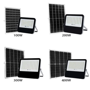 Led Projector With Solar Panel 100W 200W 300W 400W Solar Flood Light Ip66 Waterproof Reflector Solar Light Outdoor Flood Lamp