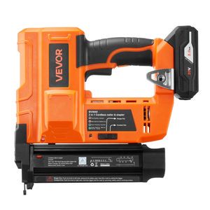 2-in-1 Cordless Brad Nailer Stapler 20V 2.0Ah Li-ion Battery 25mm Nail 500pcs Home Improvement Tool