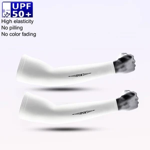 Unisex Elastic Ice Silk Compression Sportswear Breathable Arm Sleeves for Men and Women Seamless Sets for Outdoor Cycling