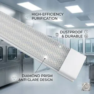 LED Tri-proof Prismatic Cover Purification Lamp Mosquito Control High Brightness Super Bright Linear Light IP20 Rated 6000K