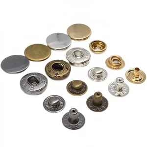 Garment Accessories Bottoni Custom Logo Metal Black Buttons Press Buttons Set Custom Snap Button For Garments